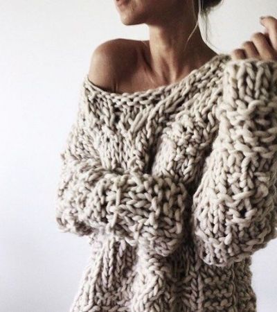 sweter z grubej wełny
