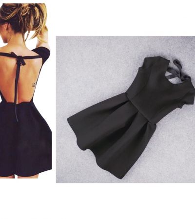 Sukienka czarna bez pleców 