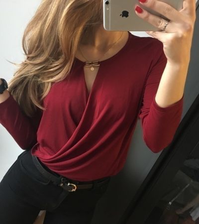 Bordowa burgundowa bluzka 