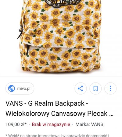 Plecak w słonecznik vans 